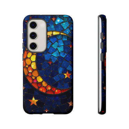 Lunar Glow: Vibrant Moon and Starry Night