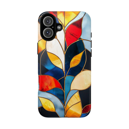Ember Bloom – Vivid Leaf Mosaic Phone Case for iPhone, Samsung & Pixel