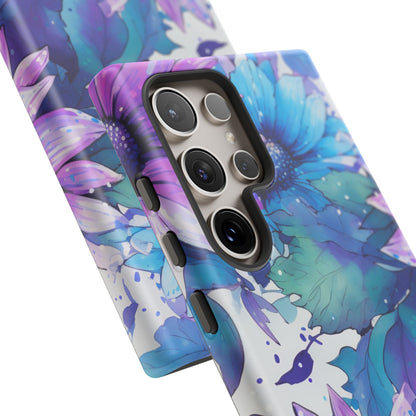 Dreamy Blue & Purple Floral Watercolor Mobile Case
