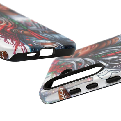 Festive Boho Queen – Holiday Glow & Candy Cane Braids Mobile Cover