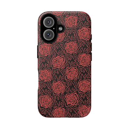 Red roses abstract geometric seamless pattern design