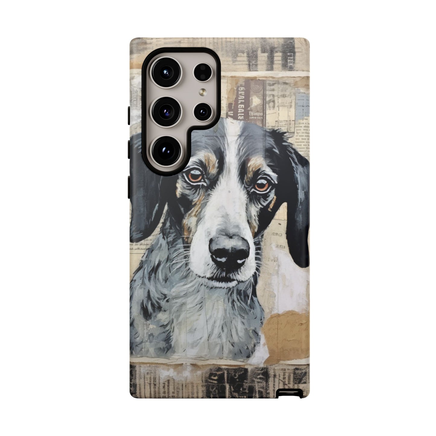 Rustic Dog Portrait – Vintage Collage Style