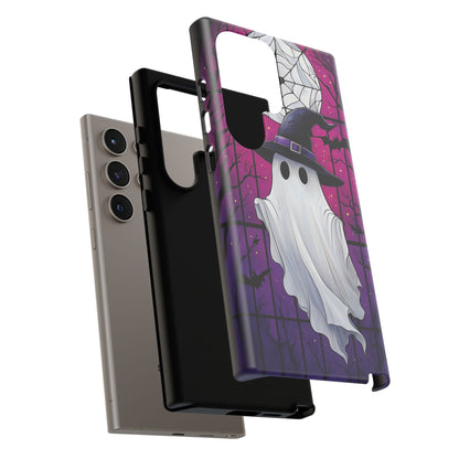 Stylized Halloween Illustration of a Ghost in Stained Glass  phone case design.