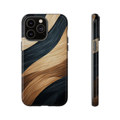 Metallic Black & Gold Zebra Stripes Phone Case for iPhone, Samsung & Google Pixel