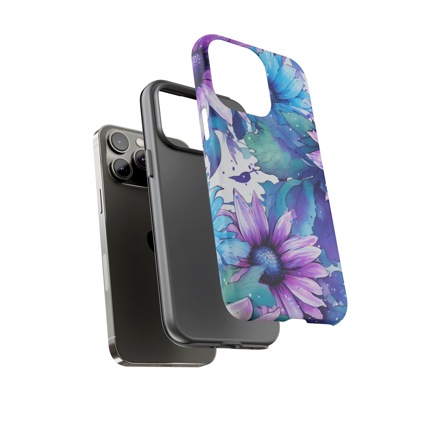 Dreamy Blue & Purple Floral Watercolor Mobile Case