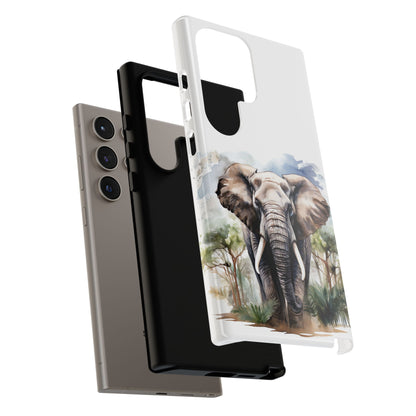 Majestic Watercolor Elephant Mobile Cover – Artistic Wildlife Design