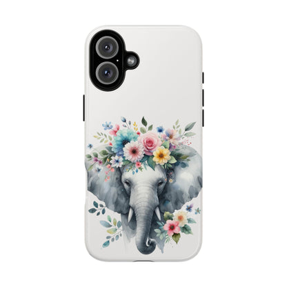 Floral Crown Elephant Mobile Cover – Elegant Watercolor Art