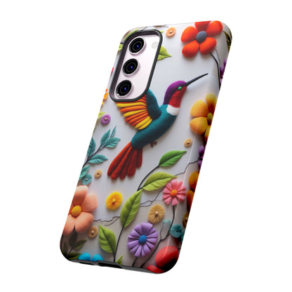 Embroidered Hummingbird with Floral Design | Nature's Elegant Stitch | iPhone 16 Pro
