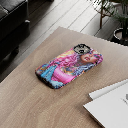 Sunset Glow – Pastel Punk & Floral Ink Mobile Cover