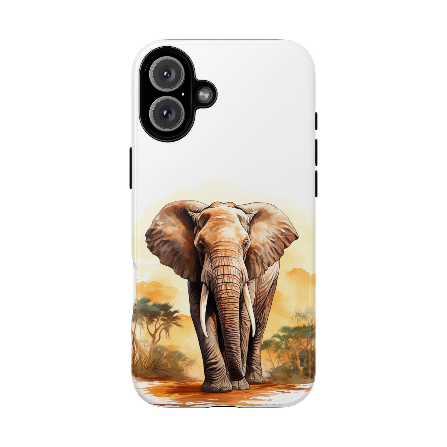 Safari Elephant Watercolor Mobile Cover – Majestic Wildlife Art