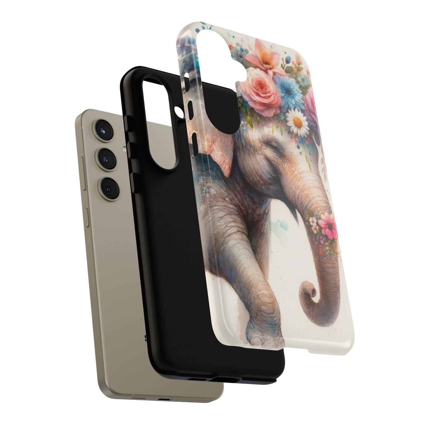 Joyful Floral Elephant Mobile Cover – Whimsical Watercolor Art