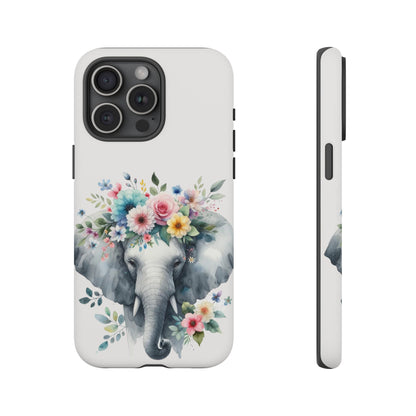 Floral Crown Elephant Mobile Cover – Elegant Watercolor Art