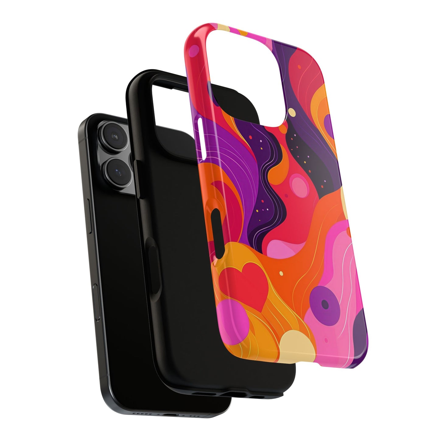 Love Vibes – Retro Abstract Groove Phone Case for iPhone, Google Pixel, Samsung