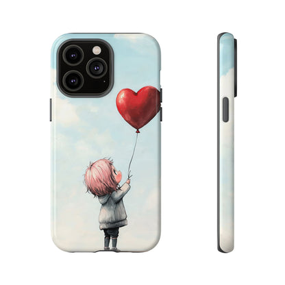 Anime Heart Balloon Phone Case – Dreamy & Cute Art for iPhone, Google Pixel & Samsung