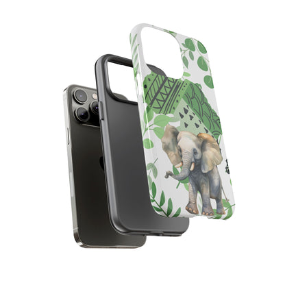 Playful Baby Elephant Mobile Cover – Tropical Boho Art