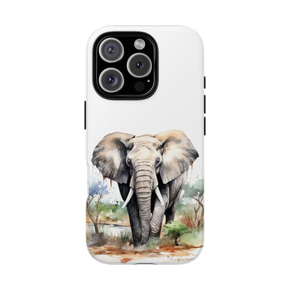 Safari Watercolor Elephant Mobile Cover – Artistic Wildlife Design