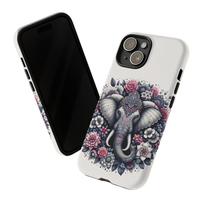 Ornate Floral Elephant Mobile Cover – Elegant Bohemian Art