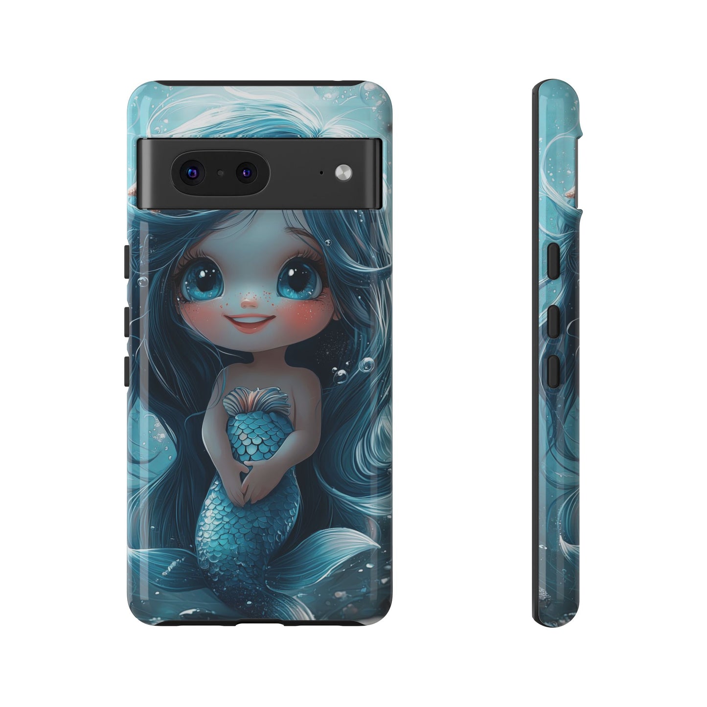 Bubble Bliss - Cute Chibi Mermaid Ocean Phone Case for iPhone, Samsung & Pixel