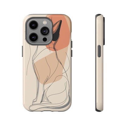 Graceful Cat Outline: Abstract Whiskered Beauty Phone Case for iPhone, Samsung & Pixel