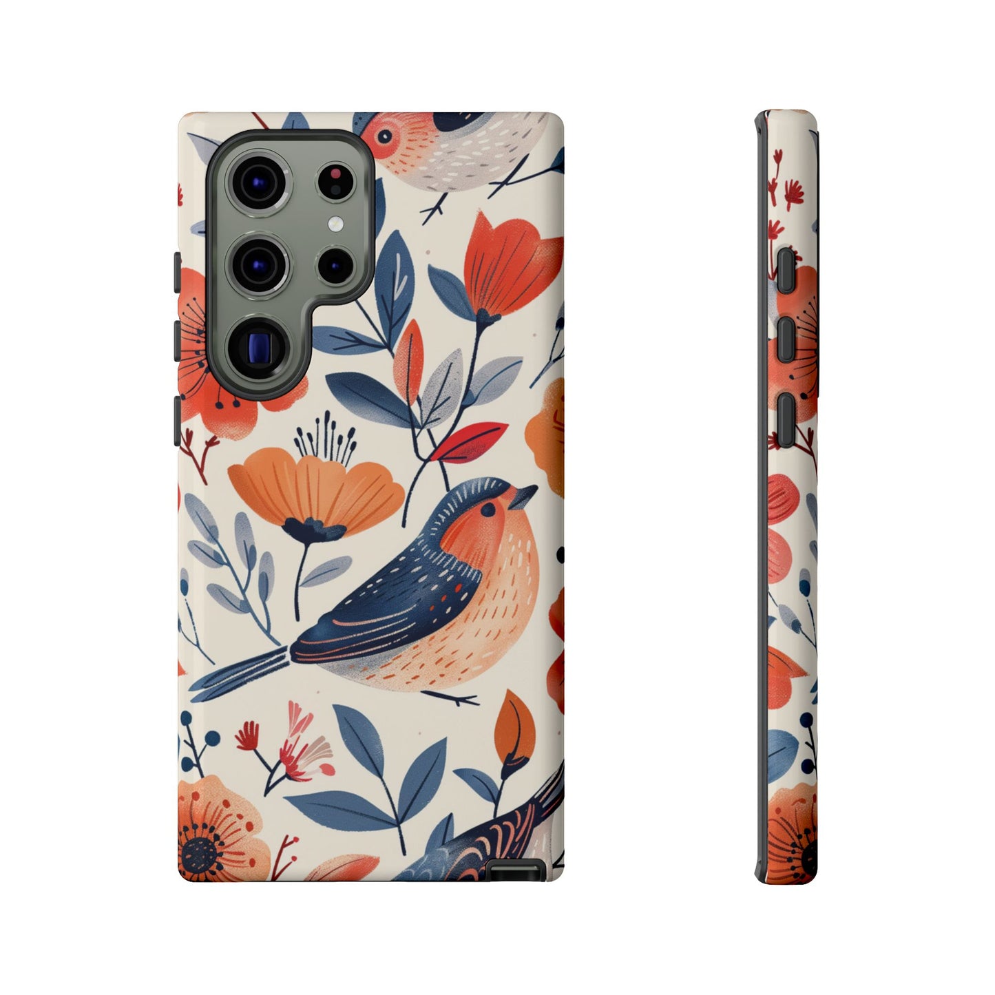 Floral Bird Phone Case - Elegant Nature-Inspired Cover for iPhone, Samsung & Google Pixel