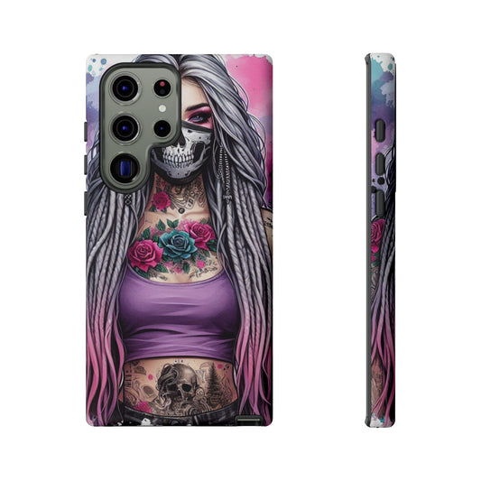 Shadow Rebel – Gothic Dreadlocks & Skull Mask Mobile Cover
