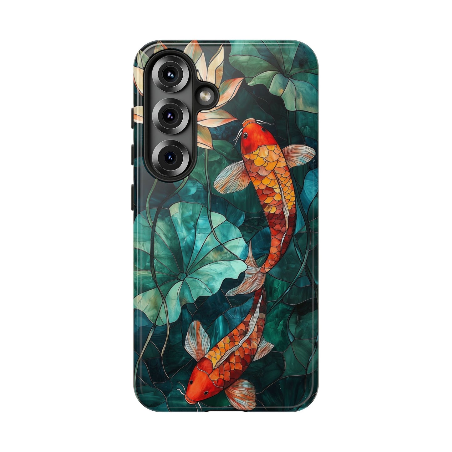 Lotus Serenity" – Koi Pond Stained Glass Case or iPhone, Samsung & Pixel