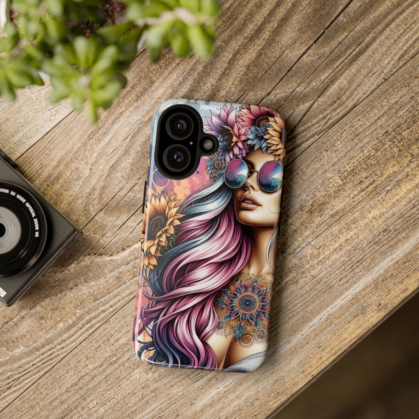 Bohemian Sunflower Queen – Retro Floral Fantasy Mobile Cover