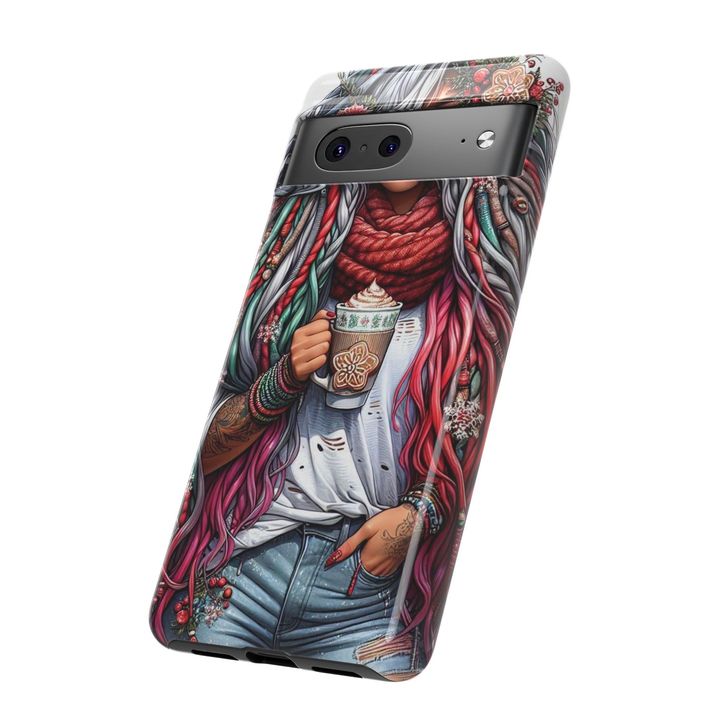 Boho Winter Queen – Cozy Dreads & Holiday Vibes Mobile Cover