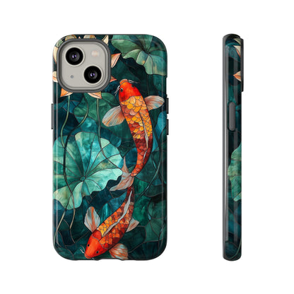 Lotus Serenity" – Koi Pond Stained Glass Case or iPhone, Samsung & Pixel