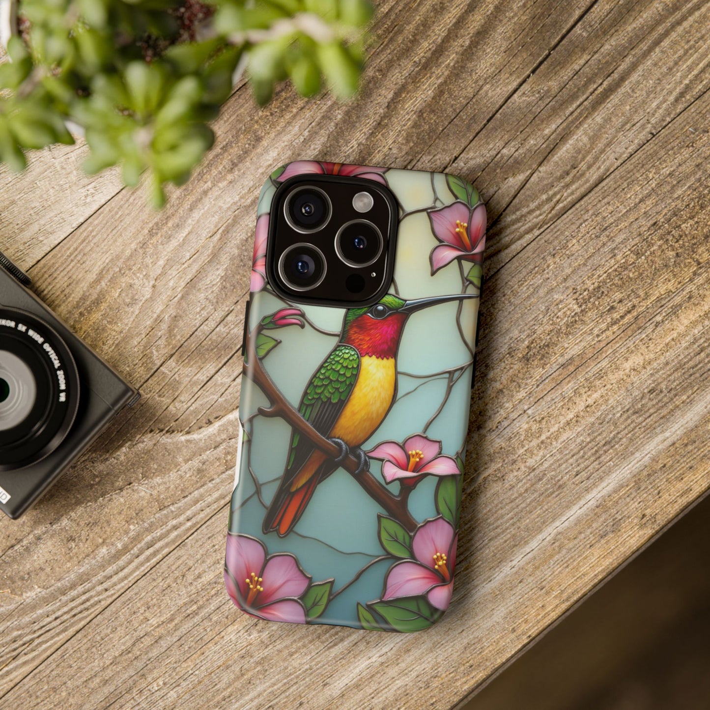 Elegant Hummingbird with Floral Mosaic | Artistic Nature Design