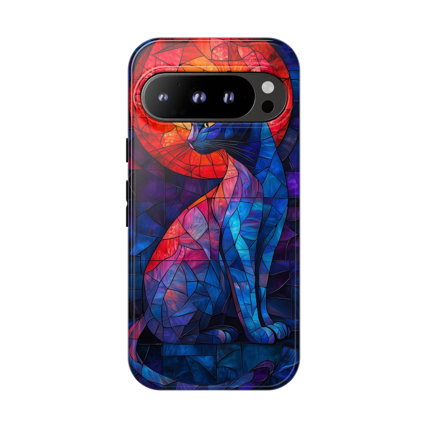 Mystic Paws – Stained Glass Cat Phone Case for iPhone, Samsung & Pixel