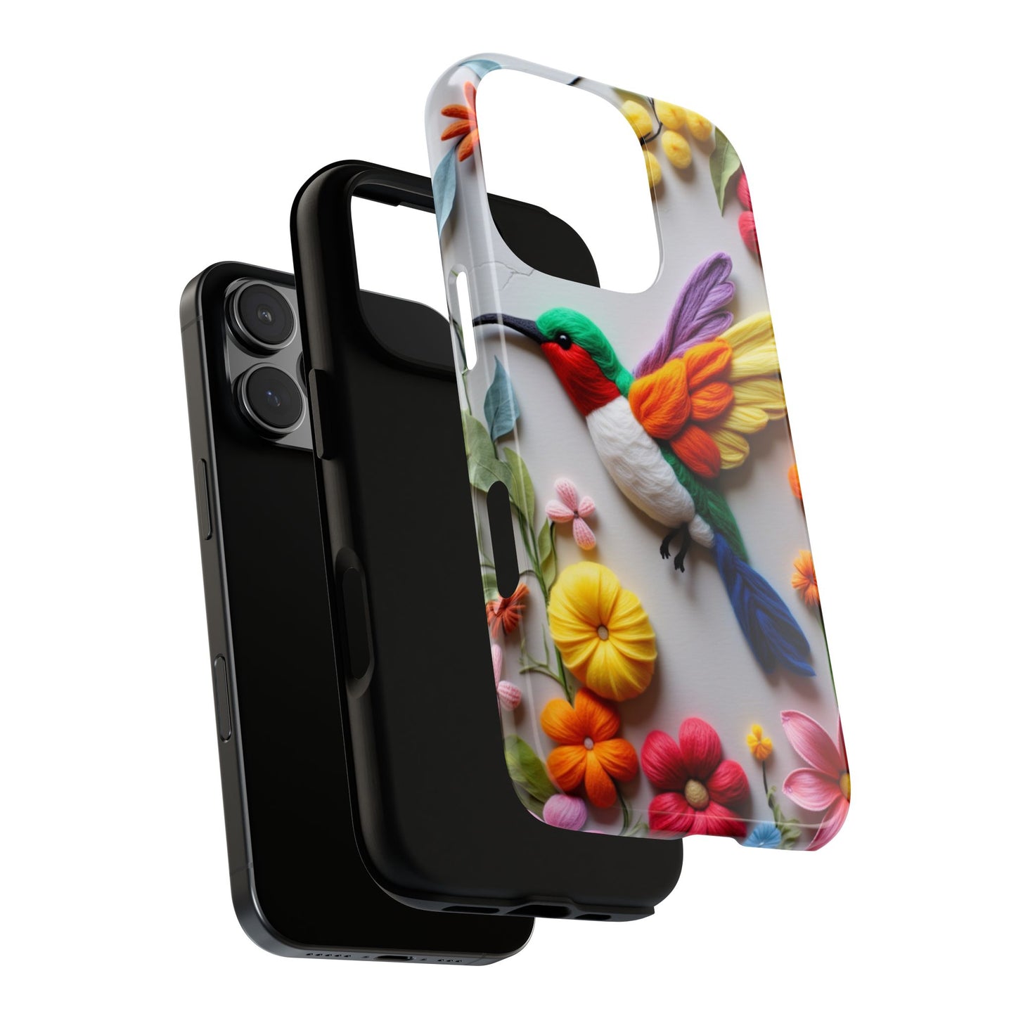 Elegant Hummingbird with Floral Mosaic Design | Nature's Artistic Vibes | iPhone 16 Pro