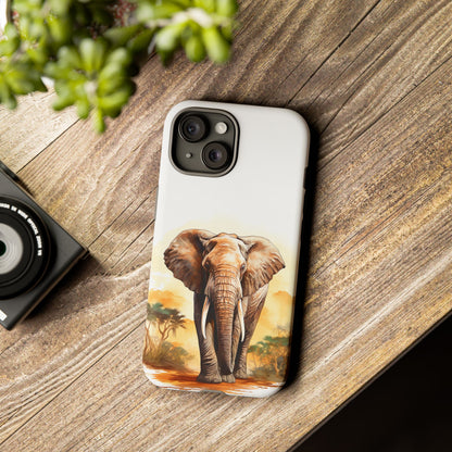 Safari Elephant Watercolor Mobile Cover – Majestic Wildlife Art