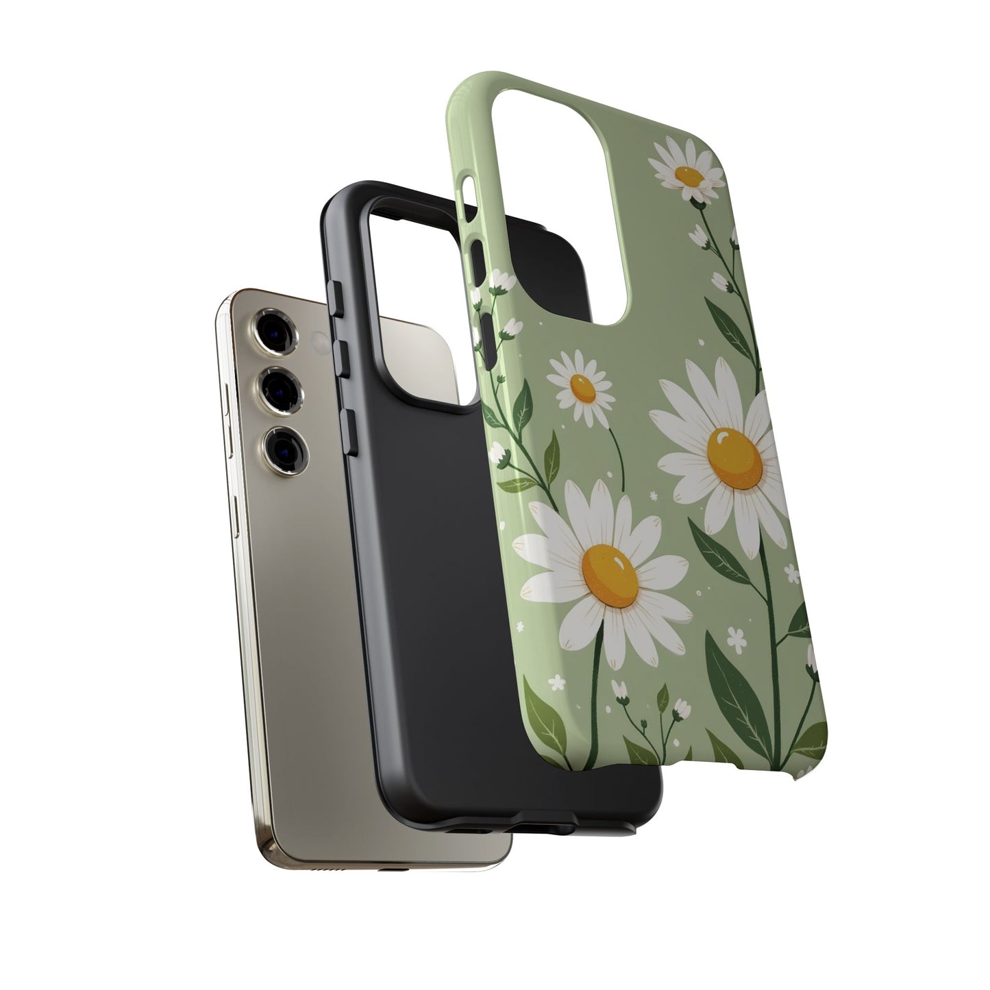 Green Floral Case, Daisy Pattern Design, Iphone Case Design, Perfect Gift For Her
