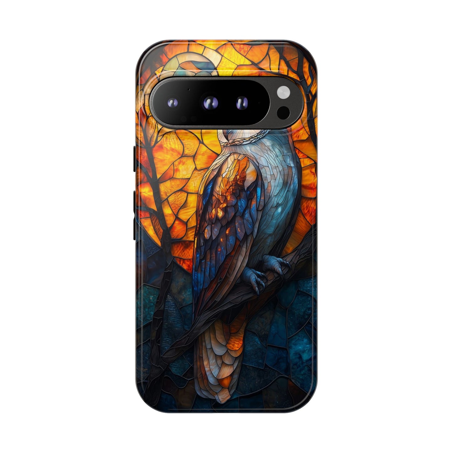 Nocturnal Wisdom – Stained Glass Owl Phone Case for iPhone, Samsung & Pixel