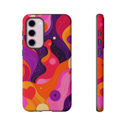 Love Vibes – Retro Abstract Groove Phone Case for iPhone, Google Pixel, Samsung