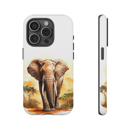 Safari Elephant Watercolor Mobile Cover – Majestic Wildlife Art