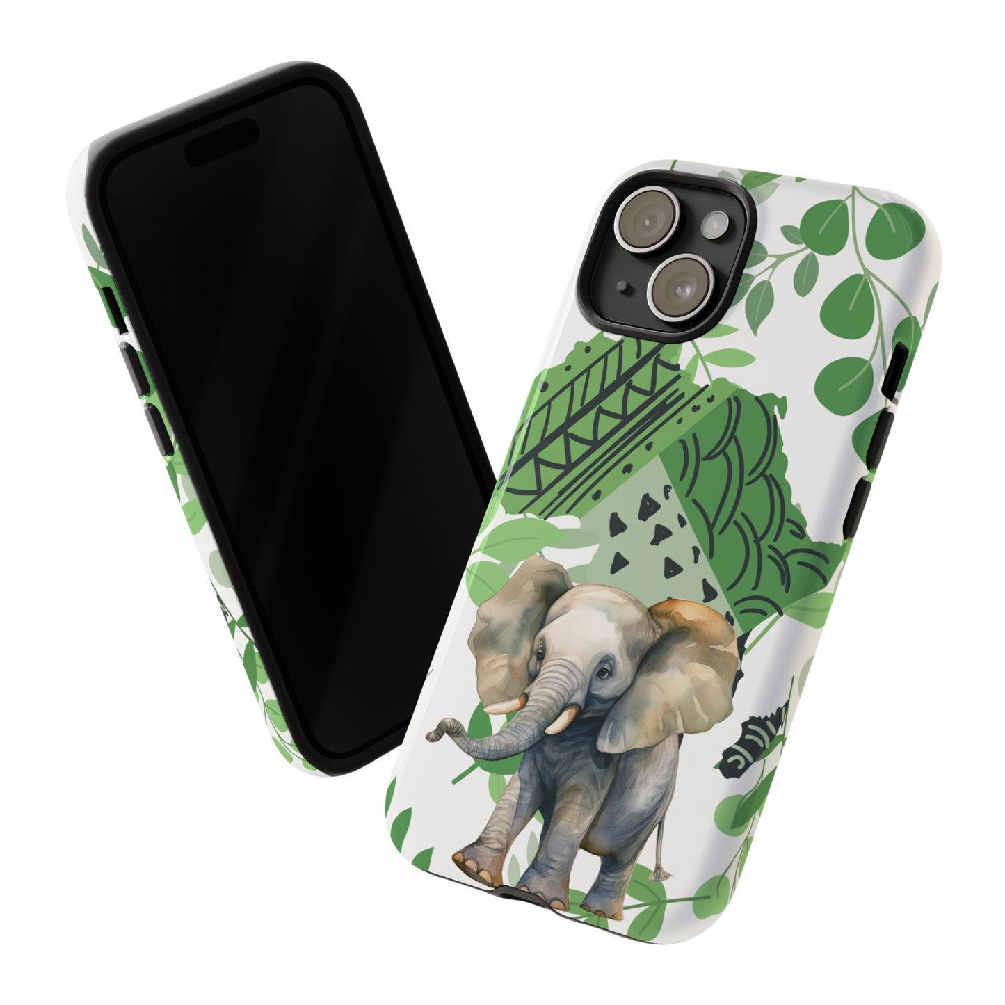 Playful Baby Elephant Mobile Cover – Tropical Boho Art