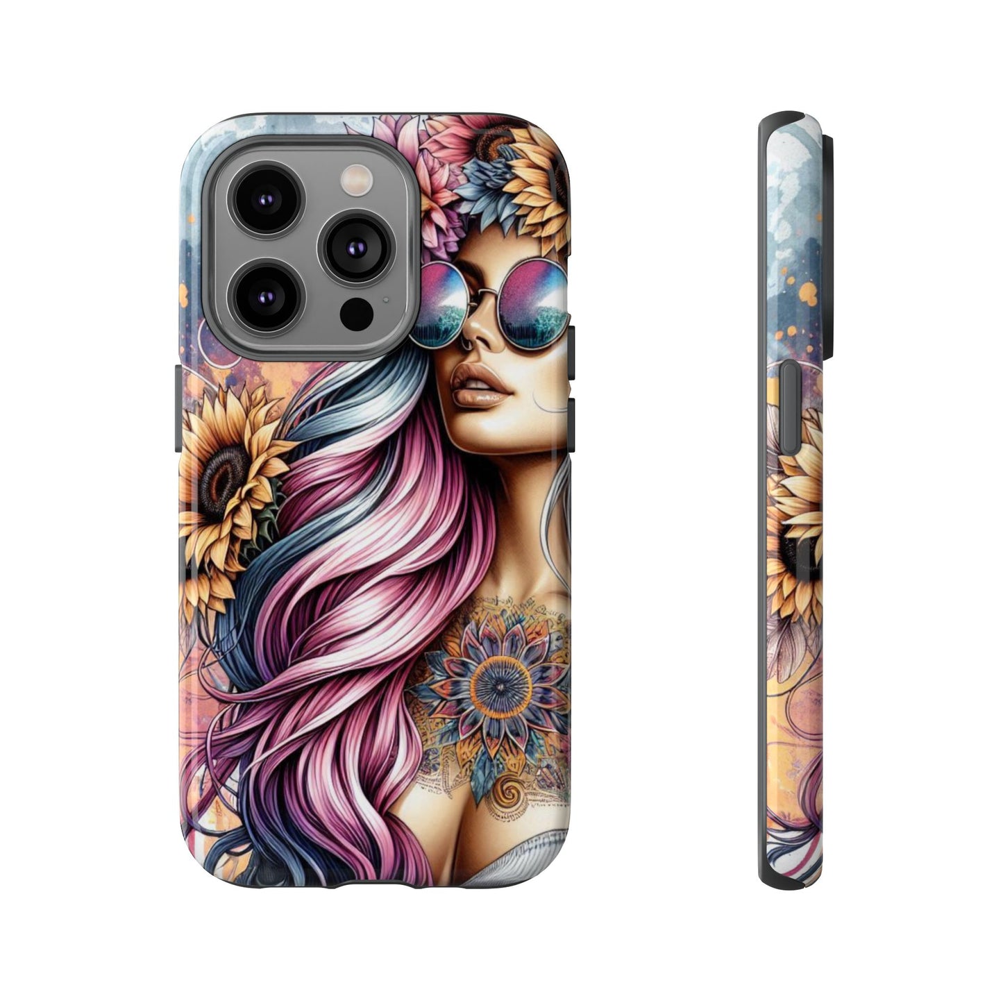 Bohemian Sunflower Queen – Retro Floral Fantasy Mobile Cover