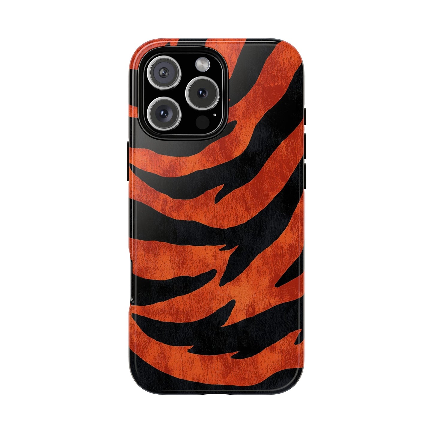 Fiery Orange & Black Tiger Stripes Phone Case for iPhone, Samsung & Google Pixel