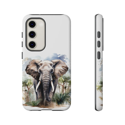 Majestic Watercolor Elephant Mobile Cover – Artistic Wildlife Design