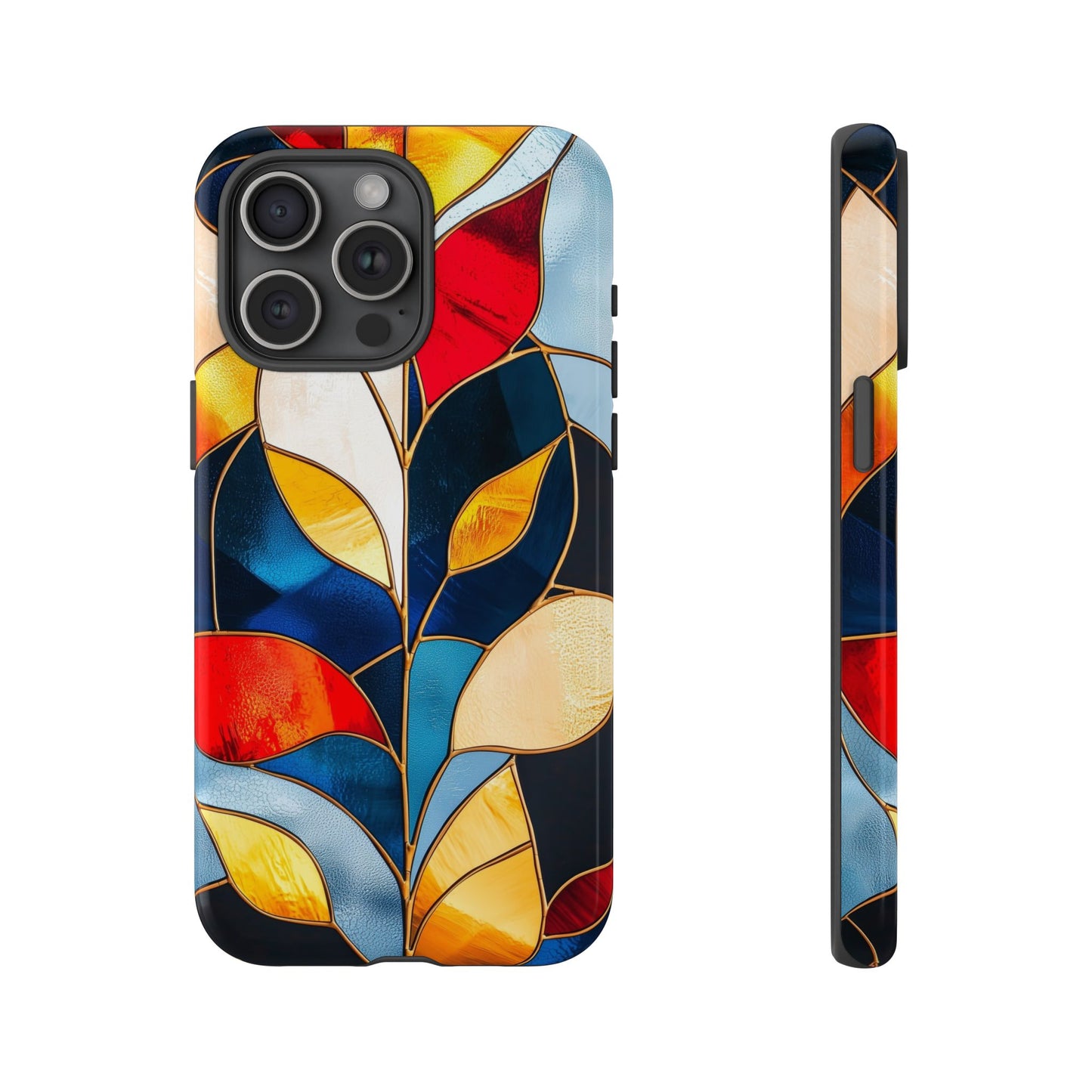 Ember Bloom – Vivid Leaf Mosaic Phone Case for iPhone, Samsung & Pixel