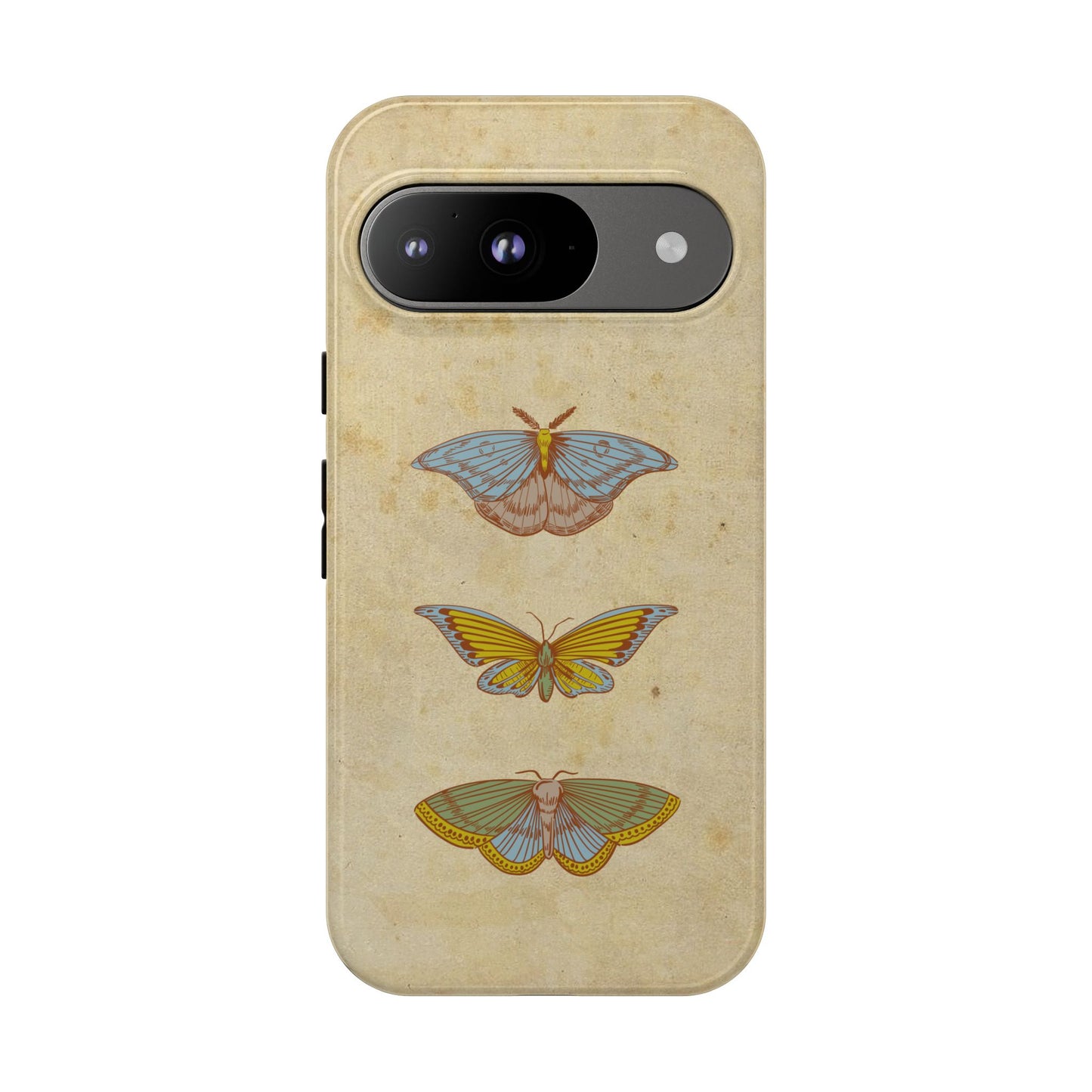 Minimal Vintage Butterfly Phone Case – Aesthetic Beige Background for iPhone, Samsung & Pixel