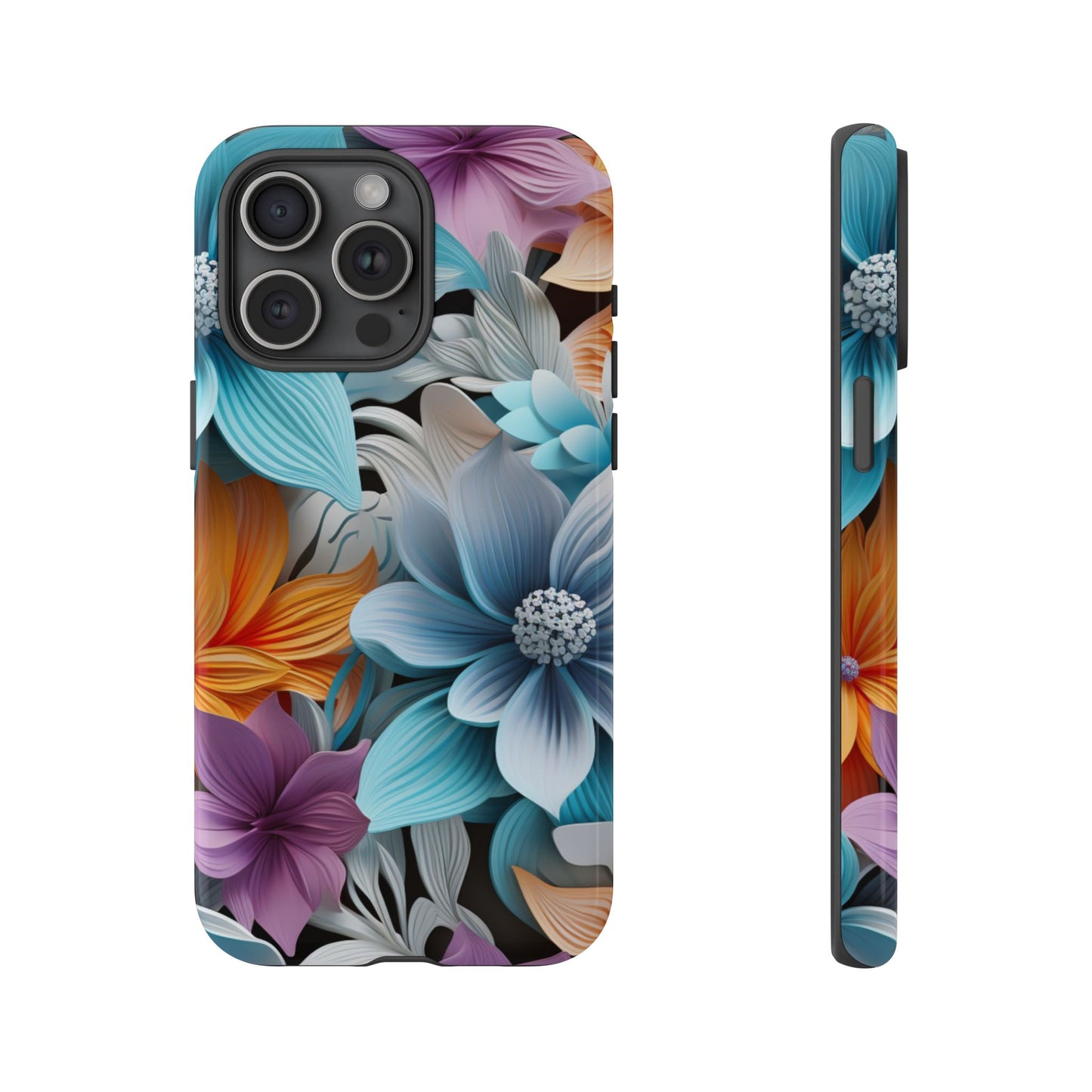 Elegant 3D Floral Bloom Mobile Case – Vivid & Artistic