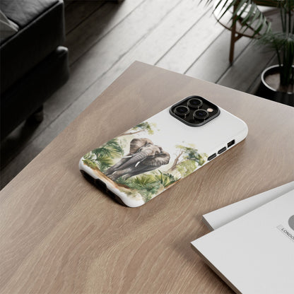 Serene Jungle Elephant Mobile Cover – Watercolor Wildlife Design