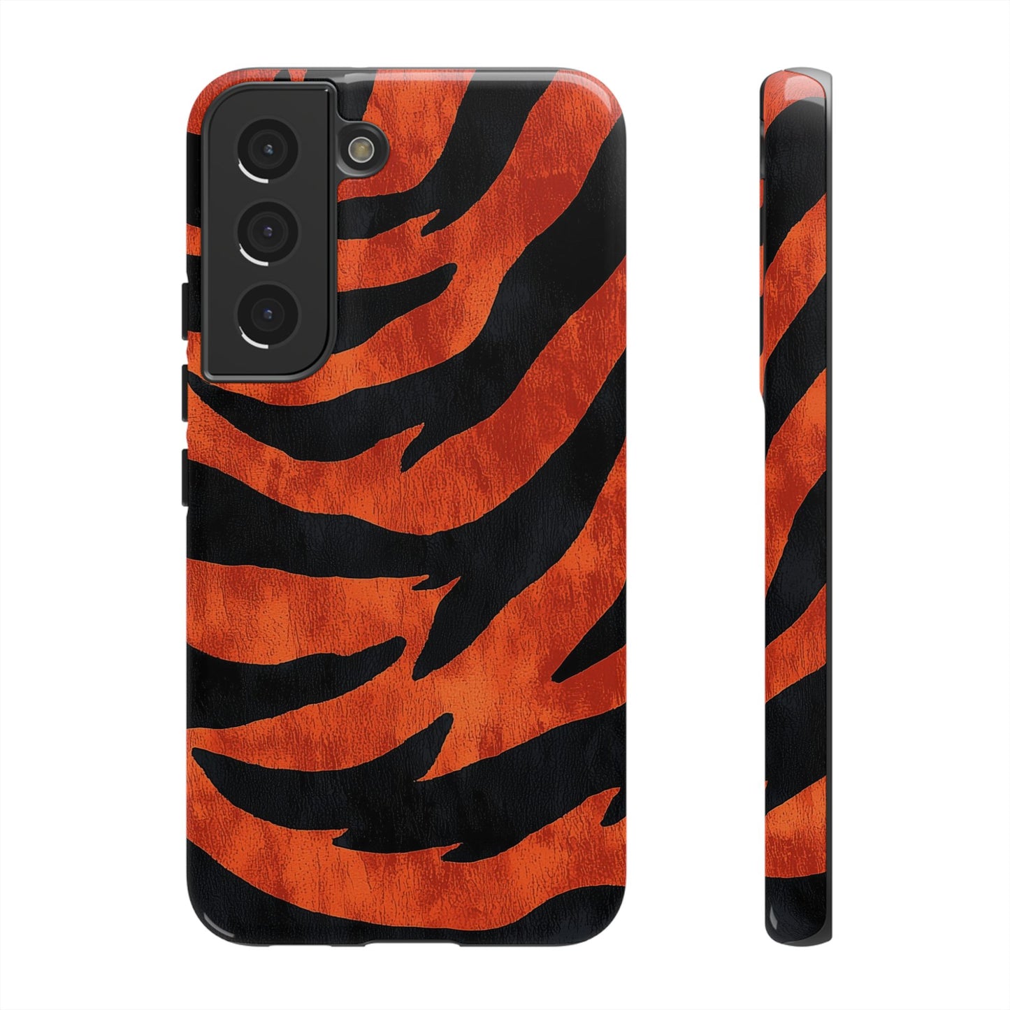 Fiery Orange & Black Tiger Stripes Phone Case for iPhone, Samsung & Google Pixel