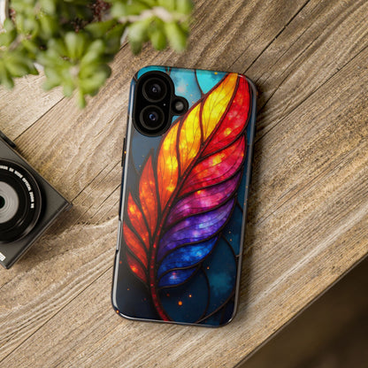 Vivid Feather: Stained Glass Abstract Art