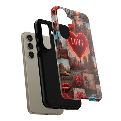 Neon Love Heart & Rose Phone Case