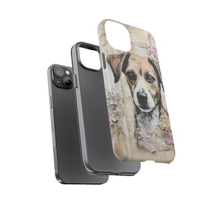 Vintage Collage Dog Portrait Mobile Cover – Artistic Mixed Media Design