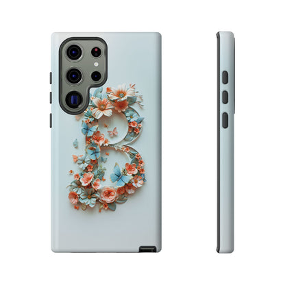 Floral Letter B Phone Case – Personalized Aesthetic Cover for iPhone, Samsung & Google Pixel